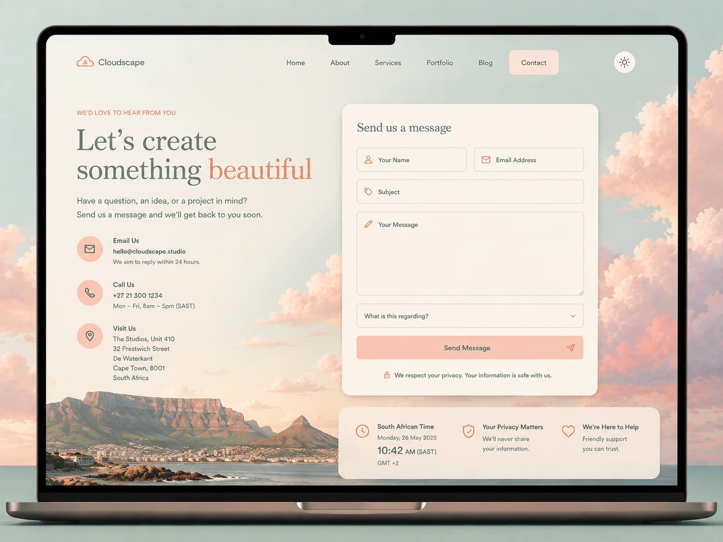 Contact Page Concept design project