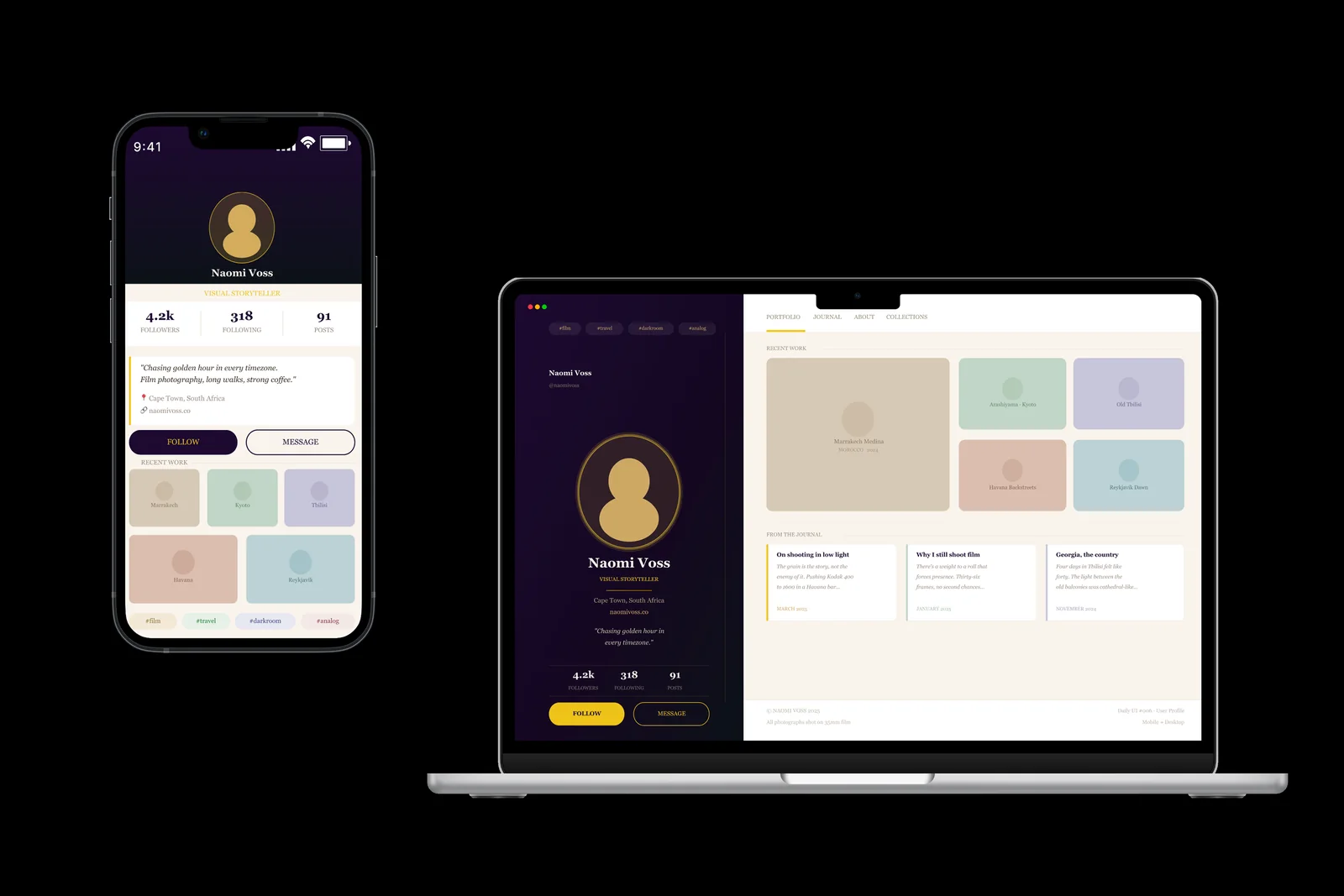 User Profile design project