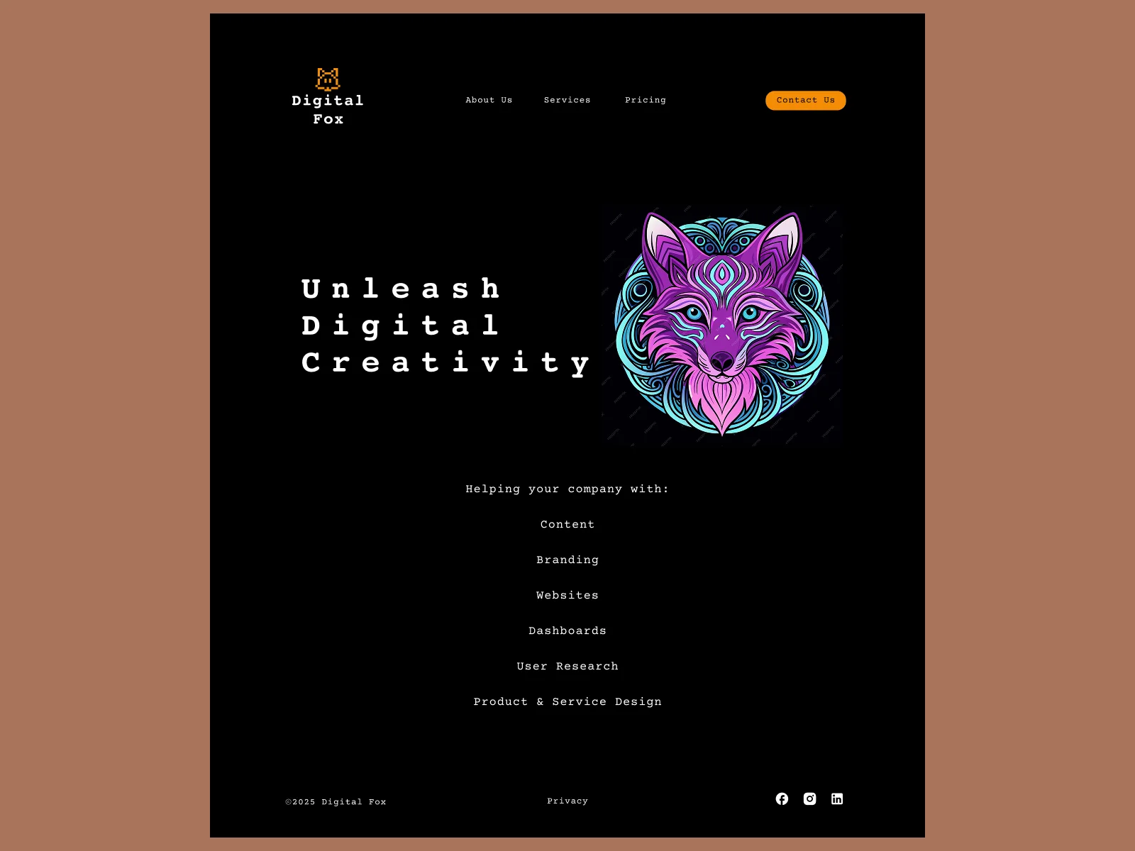 Landing Page design project