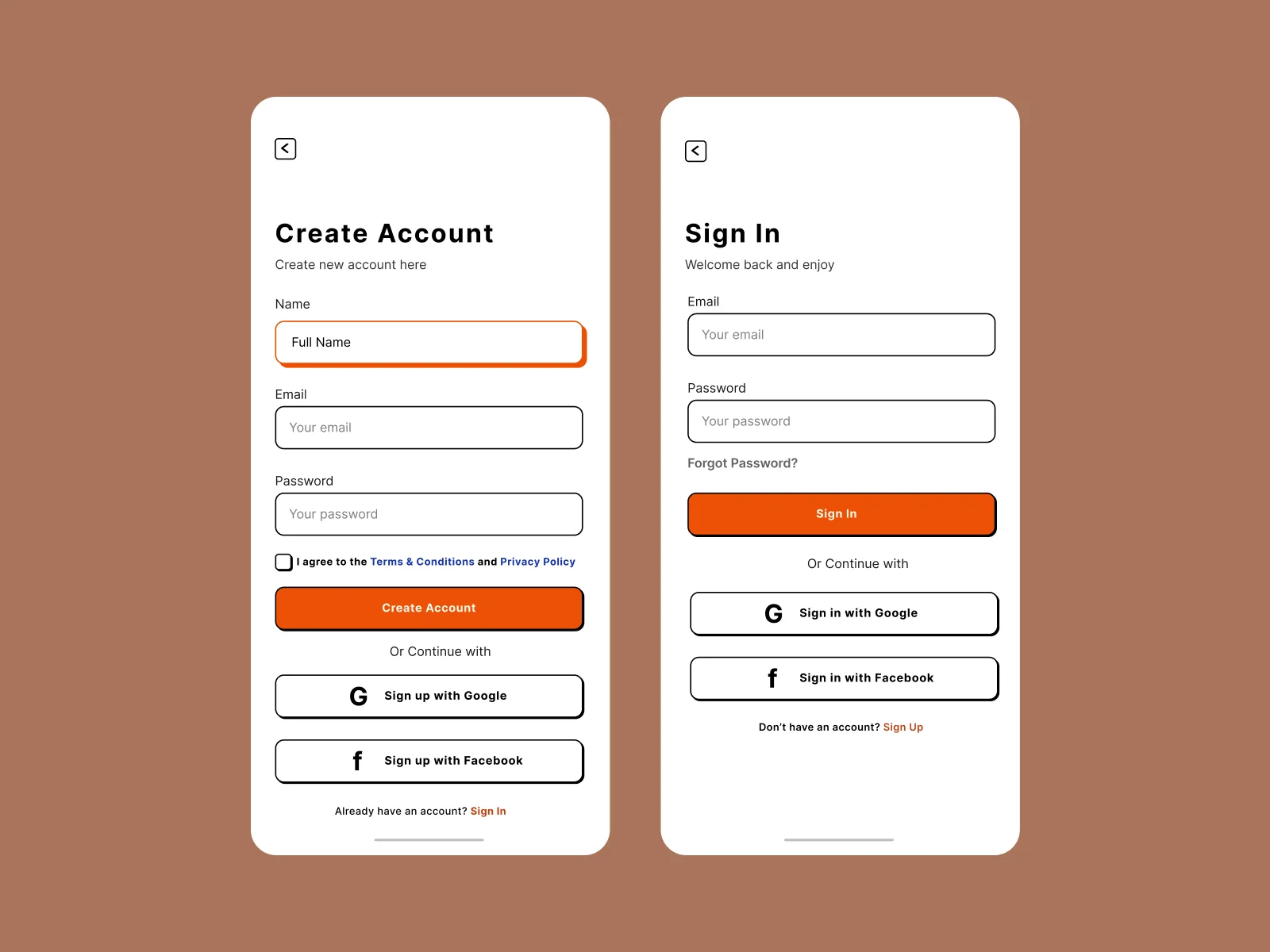 Sign In Page design project